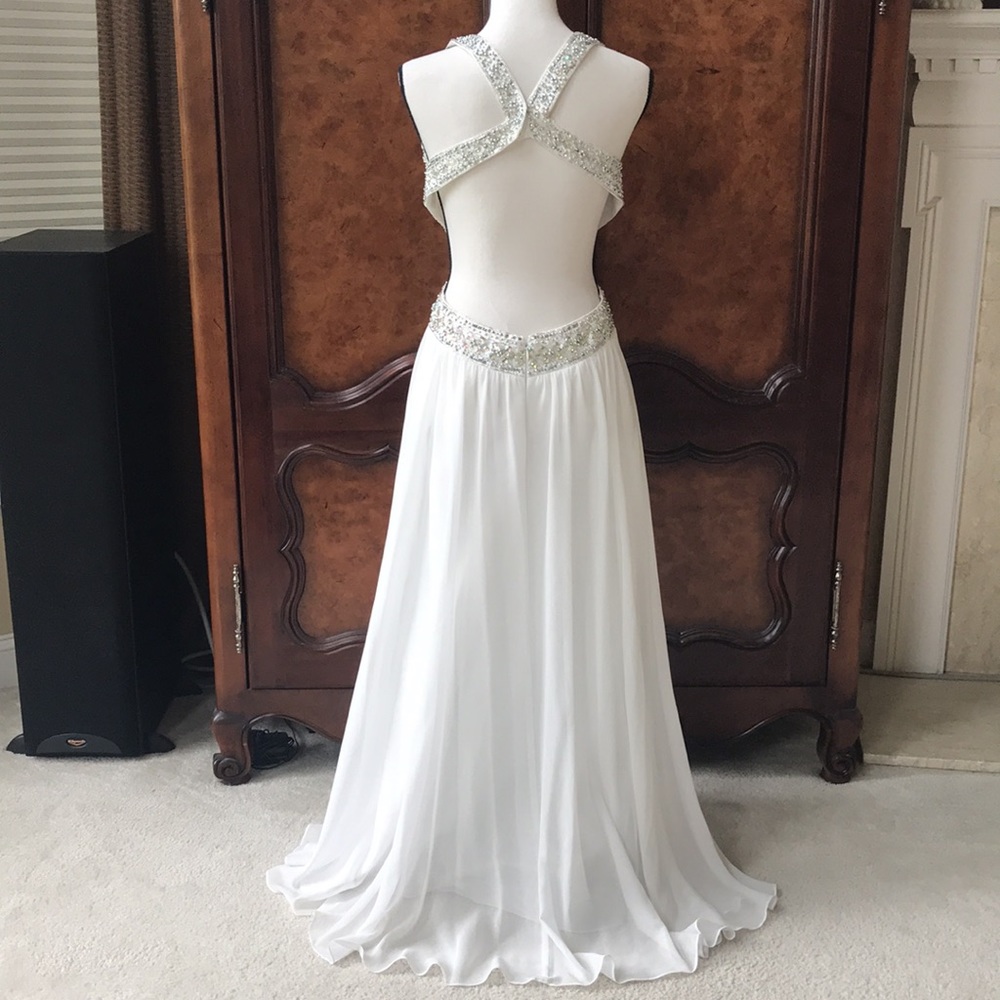 Embellished Gown with Cutout Back - Picture 8 of 13